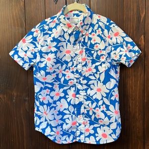 Crewcuts JCrew boys short sleeve shirt button 6 - 7 floral